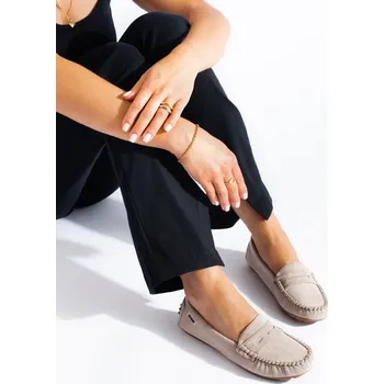 Dámské mokasíny Dámské mokasíny Shelvt Beige GOODIN hnědá | krémová 2070869