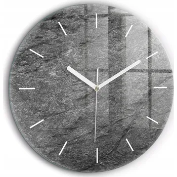 Hodiny Moderní skleněné nástěnné hodiny Skála wulkaniczna bílé ručičky fi60 cm