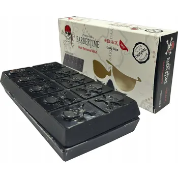 Přípravek na depilaci a epilaci BARBERTIME BLACK WAX VOSK NA DEPILACI ODSTRAŇOVÁNÍ CHLOUPKŮ ČERNÝ V KOSTCE 500 G