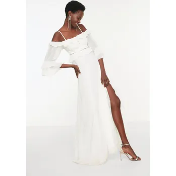 Dámské šaty Dámské šaty Trendyol Frill Detailed Trendyol krémová 965866