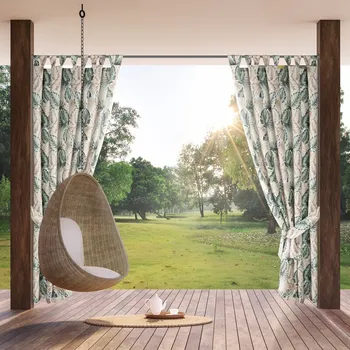 ArtFir Závěs na terasu GARDEN 7 PU | béžová/zelená 155 x 240 cm