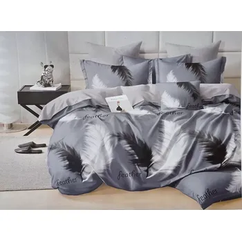 Povlečení NOVINKA 2025 ! LUXUSNÍ BAVLNĚNÉ OBOUSTRANNÉ FRANCOUZSKÉ POVLEČENÍ 200x220 cm - FEATHER + PROSTĚRADLO ZDARMA !