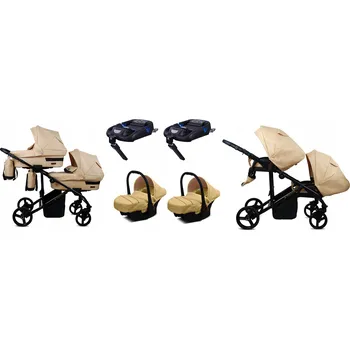 Kočárek Kočárek pro dvojčata 4v1 BabyLux TRAILUX DUO ALU sportovní kočárek korbička základna ISOFIX