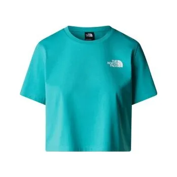 Dámské tričko The North Face SIMPLE DOME CROPPED SLIM TEE Women E6F VISTULA BLUE tyrkysová XXL