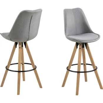 Barová židle Actona Dima barová 0000067370 kaučukovník/světle šedá 2 ks