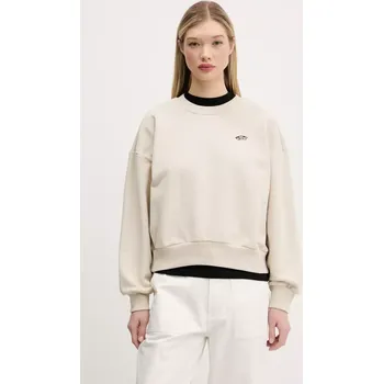 Dámská mikina Bavlněná mikina Vans dámská, béžová barva, s potiskem, VN000P5X2N11 80X, vel. XS