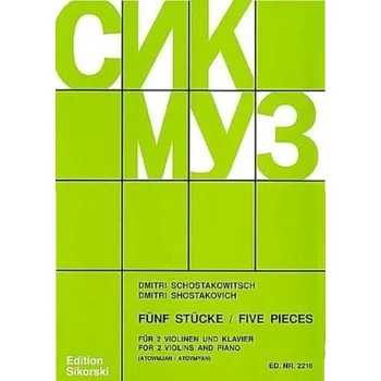 Sikorski Edition 5 Pieces for 2 Violins and Piano Noty