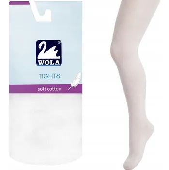 Dětská móda WOLA PUNČOCHÁČE SOFT HLADKÉ BAVLNA 104/110 BÍLÉ