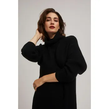 Dámské šaty Rolákové svetrové šaty Moodo černá | krémová 2513373