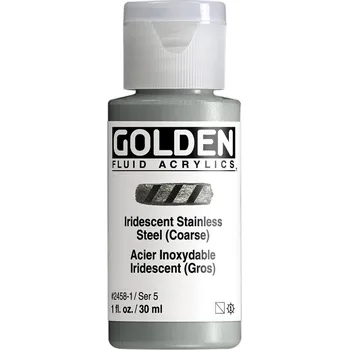 Vodová barva Akrylová barva Golden Fluid - 2458 Iridescent Stainless Steel (Coarse) Objem: 30 ml