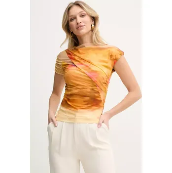 Dámská halenka Halenka Pinko dámská, oranžová barva, vzorovaná, 104836 A2G1 104836.A2G1 22A, vel. L