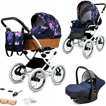 Kočárek Kočárek 3v1 BabyLux CLASSIC WHITE sporťák korbička autosedačka