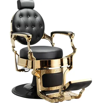 Kadeřnické křeslo Kadeřnické barber křeslo Hairway Romeo - zlaté (56258-GOLD) + dárek zdarma