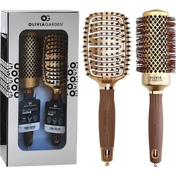 Kosmetická sada Dárková sada kartáčů na vlasy Olivia Garden Nanothermic Set (NT-KIT) + dárek zdarma