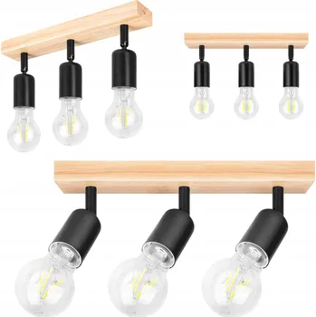 Závěsné stropní svítidlo nástěnné svítidlo lustr LED 3x E27 objímka LOFT DŘEVO