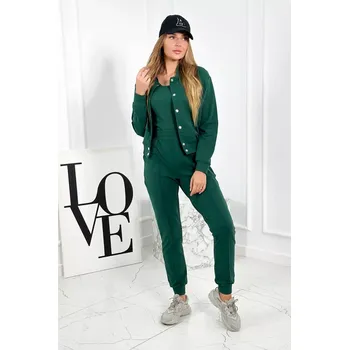 Set mikiny 3v1 s druky + top + kalhoty zelené Kesi zelená 3095741