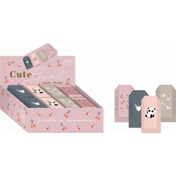 Pryž Guma na gumování, guma na zkoušky, guma s potiskem pro děti, mix barev Interdruk, vícebarevná, 24 ks