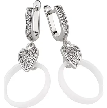 Náušnice Keramické náušnice chirurgická ocel bílé