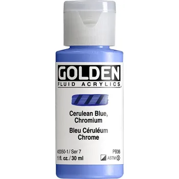 Vodová barva Akrylová barva Golden Fluid - 2050 Cerulean Blue Chromium Objem: 30 ml