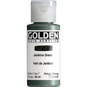 Vodová barva Akrylová barva Golden Fluid - 2195 Jenkins Green Objem: 30 ml