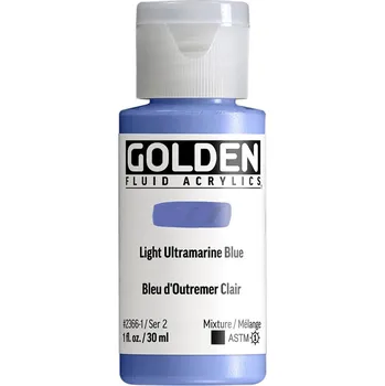 Vodová barva Akrylová barva Golden Fluid - 2366 Light Ultramarine Blue Objem: 30 ml