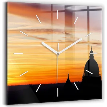 Hodiny Nástěnné hodiny Wallfluent oranžové 30 cm