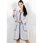 Kuba Bavlněný župan Denisa šedý s modrým lemem Velikost: M
