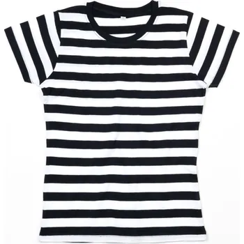 Dámské pruhované tričko Mantis M110S Barva: Černá - Bílá, Velikost: S