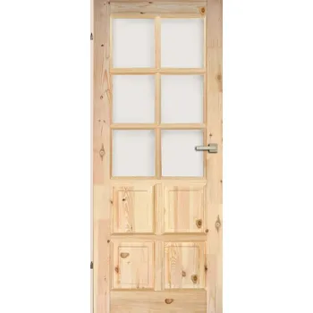 Interiérové dveře Drewal Dřevěné Dveře z masivního dřeva borovice prosklené Praha-S3 drewfilip