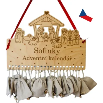 Vánoční dekorace JH WoodArt Dřevěný adventní kalendář s personalizací A (Vytvořte kouzelnou vánoční atmosféru)