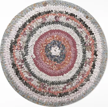 Koberec Vnitřní Kulatý Koberec Dekorativní Průměr ⌀ 80 cm Pletený vintage vzor