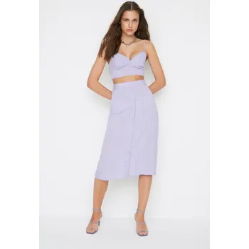 Dámská sukně Trendyol Design fialová kostkovaná sukně Trendyol fialová 1855575