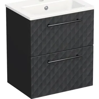 Koupelnový nábytek Koupelnová skříňka s umyvadlem Intedoor TRENTA 50 cm černá matná TRE MINI 50 2Z B U129