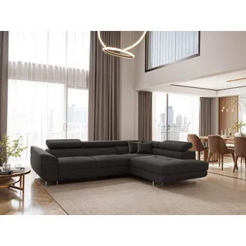 Obývací pokoj Rozkládací sedací souprava do L Falio - Tmavě šedá 10 Varianta: Pravá