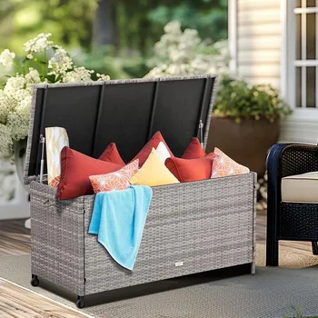 Úložný box Úložný ratanový box ELEGANZA šedý