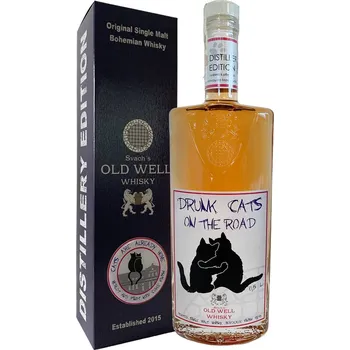 Whisky Svach´s OLD WELL whisky DRUNK CATS ON THE ROAD 48,4% 0,5L