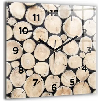 Hodiny Skleněné hodiny s potiskem Nástěnné tiché ručičky Řezané pařezy stromů