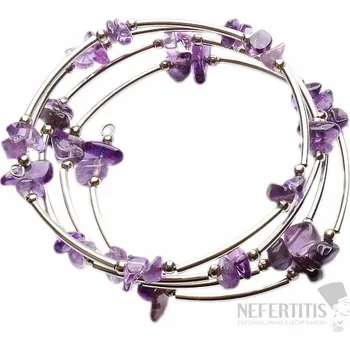 Náramek Ametyst a ocel módní náramek trojitý