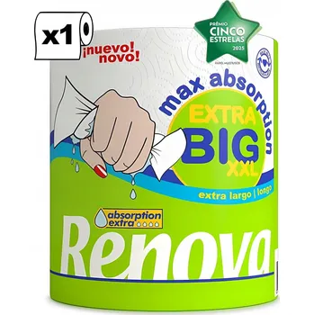 Utěrka Papírová kuchyňská utěrka Renova XXL 36,5 m, 2vrstvá, 160 útržků