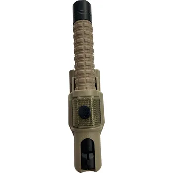 Teleskopický obušek Teleskopický obušek ESP zavíraný tlačítkem (Easy Lock) včetně pouzdra | ExBT-20 - KAHKI Obušek ESP s tlačítkem: Protiskluzová rukojeť, trianglová koncovka