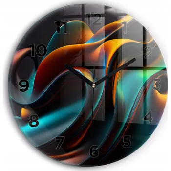 Hodiny Ozdobné nástěnné hodiny s krásnou grafikou: Futuristická vlna, kulatý, průměr 30 cm