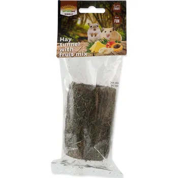 Krmivo pro hlodavce Pochoutka Nature Land Nibble válec ze sena plněný ovocem 125g