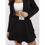 Černá dámská volánová mini sukně s elastickým pasem MI-SD-G9123-1.25-black Velikost: ONE SIZE