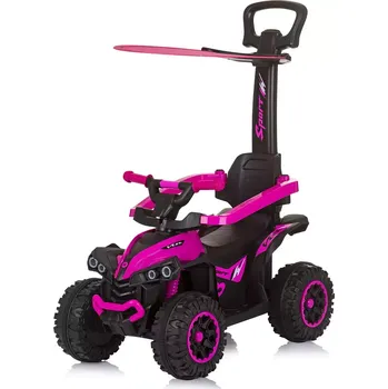 Odrážedlo CHIPOLINO Odrážedlo se stříškou a vodící tyčí ATV Pink