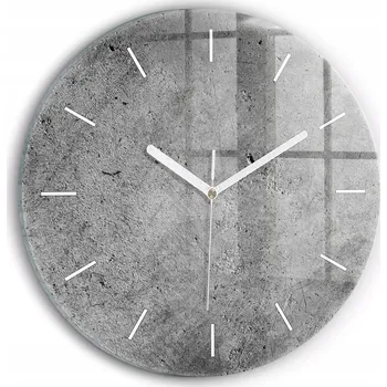 Hodiny Čtvercové Skleněné Foto Hodiny na Zeď do Kanceláře Industriální styl fi30 cm