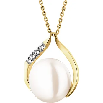 Přívěsek Zlatý přívěsek s brilianty a perlou - ryzost 585 - 119.188