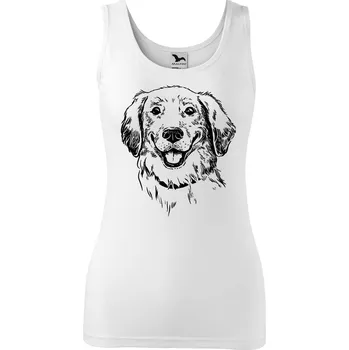 Dámské tílko s potiskem Retrívr Velikost: 2XL, Barva: Bílá