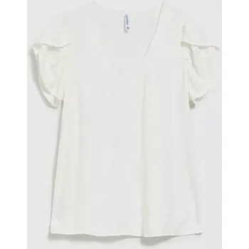 Dámská halenka MOODO - ecru bílá Marisse bílá | šedá | krémová 2714377