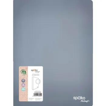 Pořadač A4 kroužkový Spoko ReLeaf Soft touch - 4-kroužek / šedomodrá