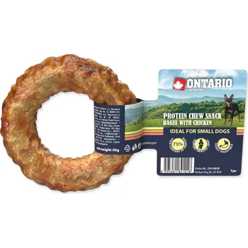 Krmivo pro psa Pochoutka Ontario Protein kuře, žvýkací bagel 8,9cm